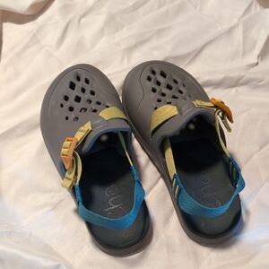 Kids Gray and Blue Shoes